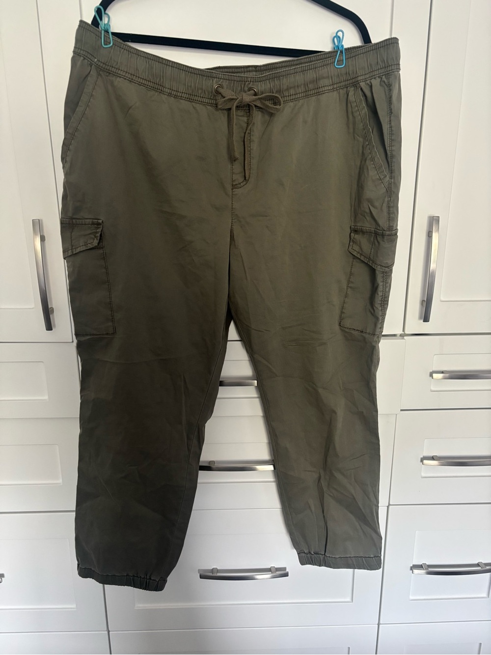 Natural Reflections Olive Green Cargo Joggers - xxl, cotton